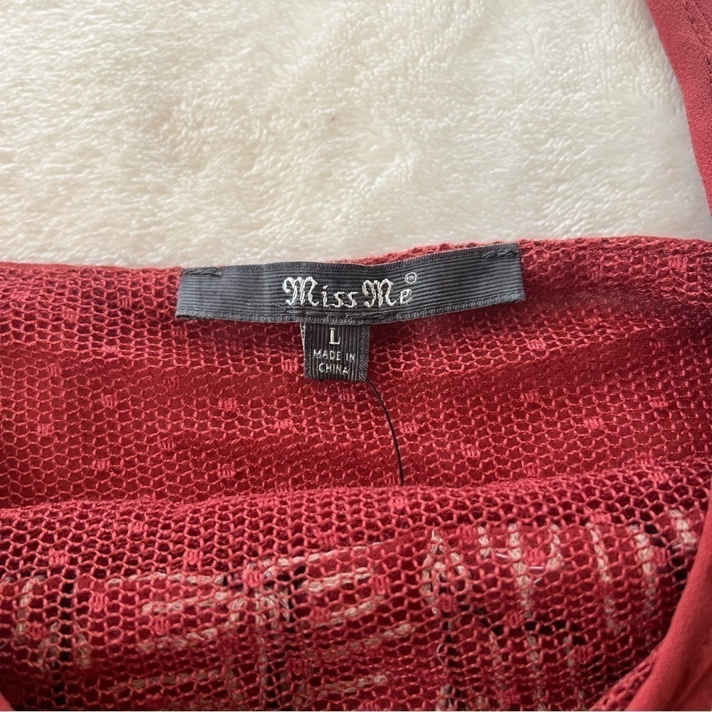 Nwt Miss Me Strappy Embroidered Open-Back Tank Top - Picture 5 of 9